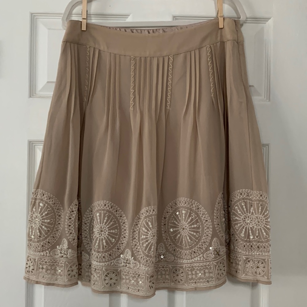 Chico's Tan Embroidered Sequin Shirt, NWT